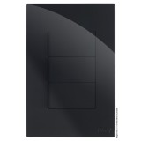 Conjunto Interruptor Triplo Simples 4x2 - RECTA Preto Black Gloss